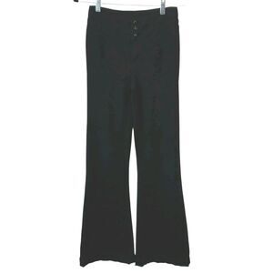 PAIGE‎ Genevieve Corset Jeans Boss Black High Rise Flare Leg Size 25 Buttons